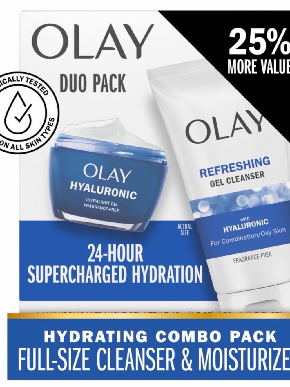 OLAY Duo Pack - Blue Hyaluronic Gel & White Refreshing Cleanser